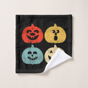 Vintage Halloween Pumpkin Funny Retro Gift Wash Cloth