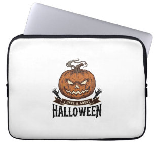 Vintage Halloween Pumpkin Gothic Shirt Design_1 Laptop Sleeve