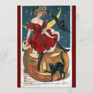 Vintage Halloween Pumpkin Invitations