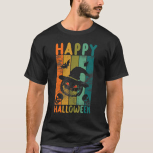 Vintage Halloween Pumpkin Jack O Lantern Spooky Fa T-Shirt