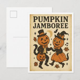 Vintage Halloween Pumpkin Jamboree Postcard