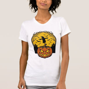 Vintage Halloween Pumpkin Moon Scarecrow Art_1 T-Shirt