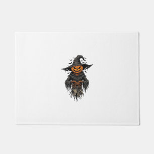 Vintage Halloween Pumpkin Scarecrow Witch Shirt De Doormat