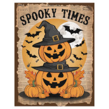 Vintage Halloween Pumpkin Scrapbook Paper