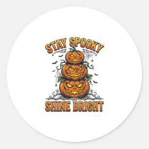 Vintage Halloween Pumpkin Spooky Bright Shirt Desi Classic Round Sticker