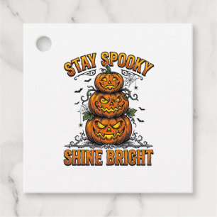 Vintage Halloween Pumpkin Spooky Bright Shirt Desi Favour Tags