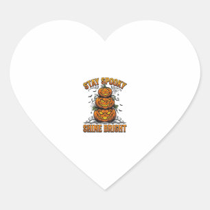 Vintage Halloween Pumpkin Spooky Bright Shirt Desi Heart Sticker