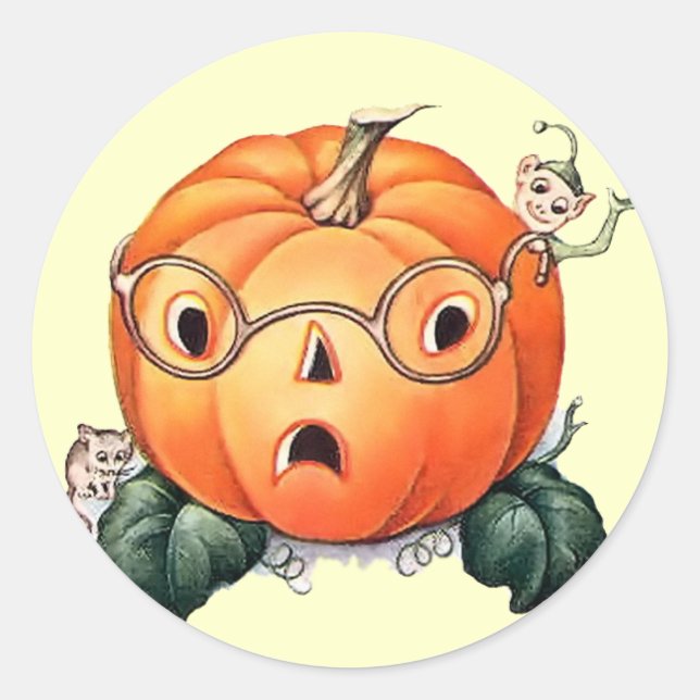 Vintage Halloween Pumpkin Sticker (Front)