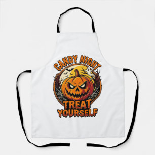 Vintage Halloween Pumpkin Treat Yourself Shirt_1 Apron