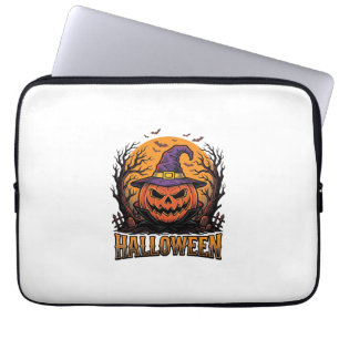 Vintage Halloween Pumpkin Witch Hat Graphic_1 Laptop Sleeve