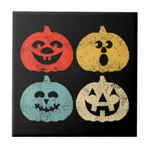 Vintage Halloween Pumpkin Women, Men, Kids, Funny Ceramic Tile