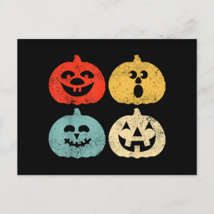 Vintage Halloween Pumpkin Women, Men, Kids, Funny Postcard