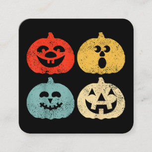 Vintage Halloween Pumpkin Women, Men, Kids, Funny  Square Business Card