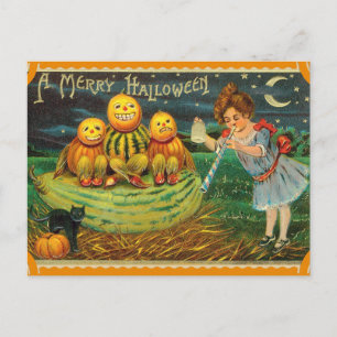 Vintage Halloween Pumpkins Card
