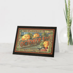 Vintage Halloween Pumpkins Card