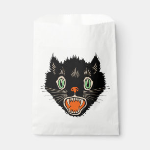 Vintage Halloween Scared Black Cat Favour Bag