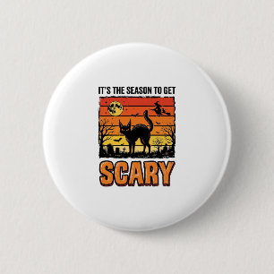 Vintage Halloween Scary Cat Witch Shirt Design_1 6 Cm Round Badge