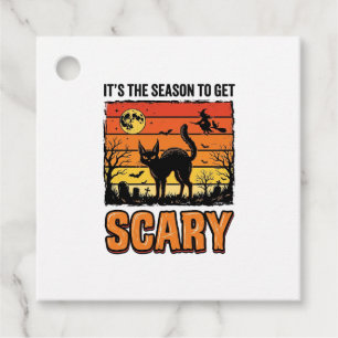 Vintage Halloween Scary Cat Witch Shirt Design_1 Favour Tags