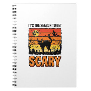 Vintage Halloween Scary Cat Witch Shirt Design_1 Notebook