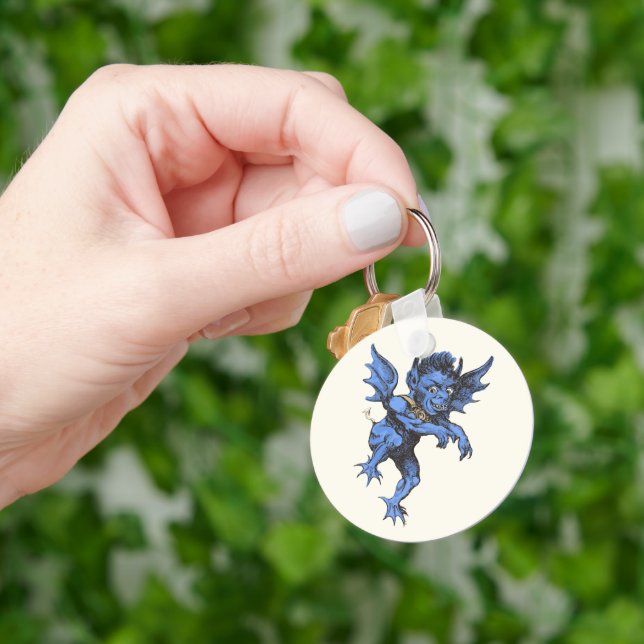 Vintage Halloween, Scary Evil Gargoyle Demon Key Ring (Hand)