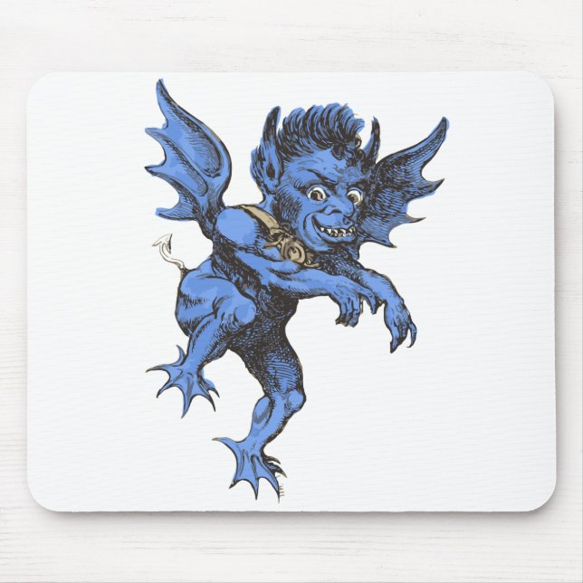 Vintage Halloween, Scary Evil Gargoyle Demon Mouse Pad (Front)