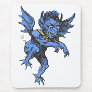 Vintage Halloween, Scary Evil Gargoyle Demon Mouse Pad