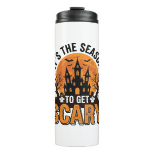 Vintage Halloween Scary Season Haunted Castle Shir Thermal Tumbler