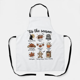 Vintage Halloween Season Checklist Shirt Design_1 Apron