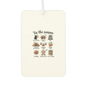 Vintage Halloween Season Checklist Shirt Design_1 Car Air Freshener
