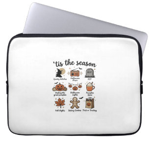 Vintage Halloween Season Checklist Shirt Design_1 Laptop Sleeve