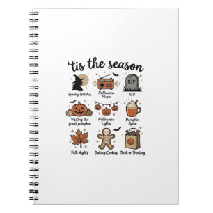 Vintage Halloween Season Checklist Shirt Design_1 Notebook