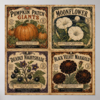 Vintage Halloween Seed Packets
