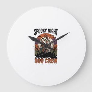 Vintage Halloween Shirt Boo Night Haunted House Ar Large Clock
