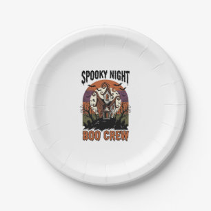 Vintage Halloween Shirt Boo Night Haunted House Ar Paper Plate