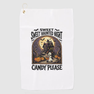 Vintage Halloween Shirt Candy Night Haunted House_ Golf Towel