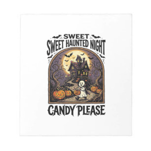 Vintage Halloween Shirt Candy Night Haunted House_ Notepad