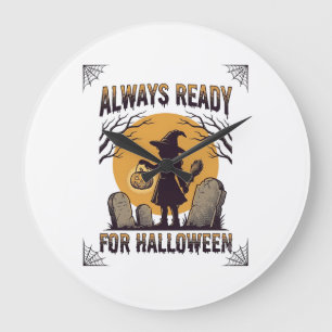 Vintage Halloween Shirt for Spooky Season Fans_1 Large Clock