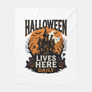 Vintage Halloween Shirt Haunted House Everyday Got Fleece Blanket