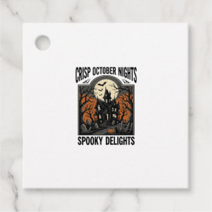 Vintage Halloween Shirt With Haunted October Night Favour Tags