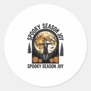 Vintage Halloween Shirt with Scarecrow Moon Art_1 Classic Round Sticker
