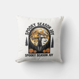 Vintage Halloween Shirt with Scarecrow Moon Art_1 Cushion