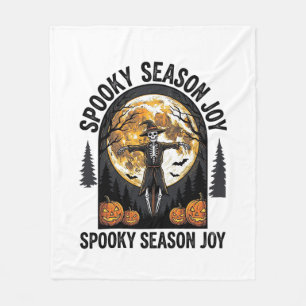 Vintage Halloween Shirt with Scarecrow Moon Art_1 Fleece Blanket