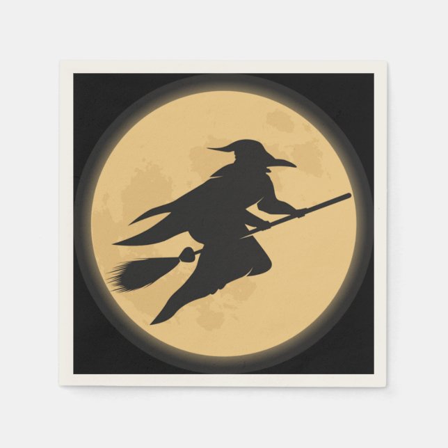 Vintage Halloween Silhouette Design Napkin (Front)