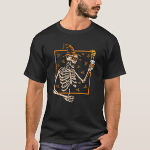 Vintage Halloween Skeleton Pumpkin Spice Latte Syr T-Shirt