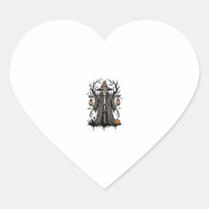 Vintage Halloween Skeleton Scarecrow Shirt Design_ Heart Sticker