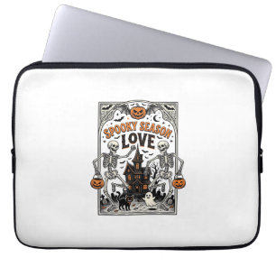 Vintage Halloween Skeleton Spooky Season Love Shir Laptop Sleeve