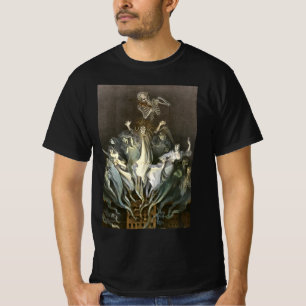 Vintage Halloween, Skeleton Violinist and Ghosts T-Shirt