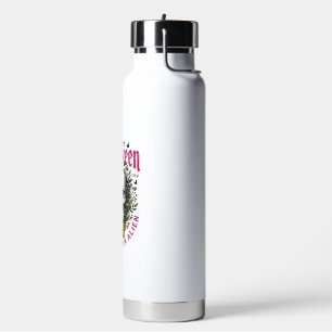 Vintage Halloween Skull Alien Graphic for White Sh Water Bottle