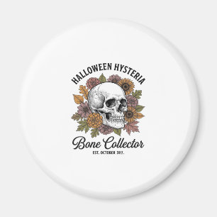 Vintage Halloween Skull Bone Collector Shirt Desig Magnet