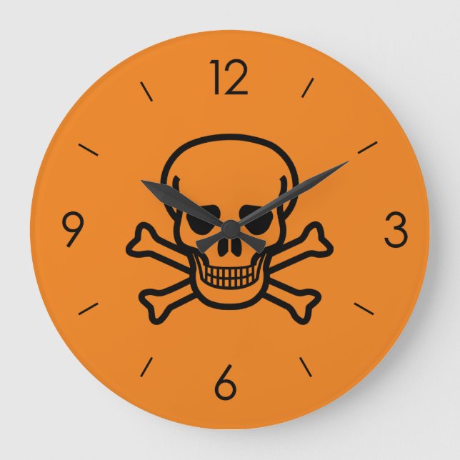 Vintage Halloween Skull Large Clock (Front)